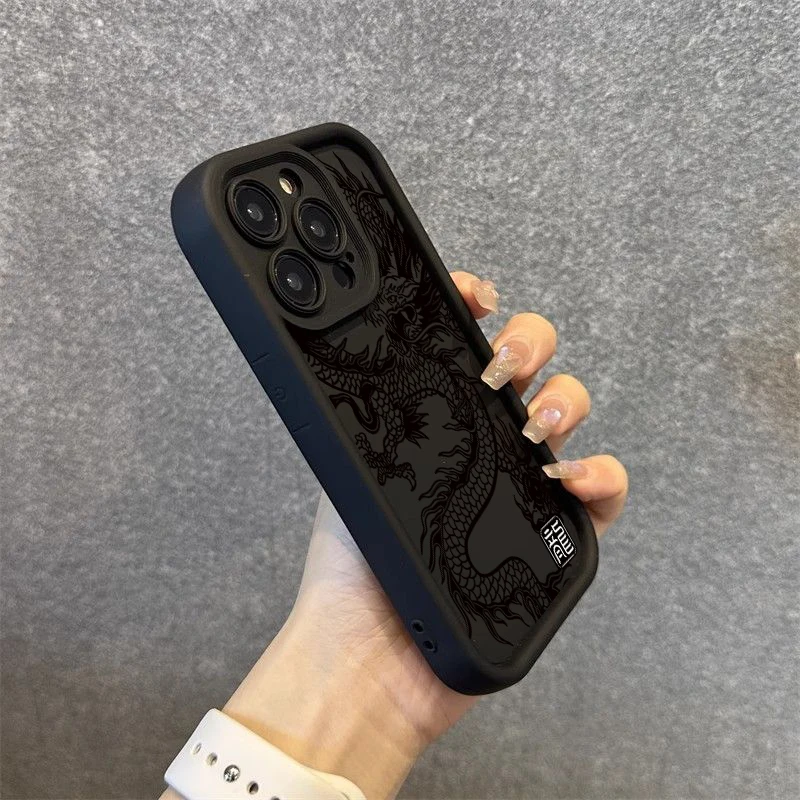 Funda de teléfono de silicona con dragón negro chino para Xiaomi Mi 15 14T 14 13T 13 12 11 Lite 4G NE Poco X6 X5 X3 F5 F6 M6 X7 Pro - imagen 3