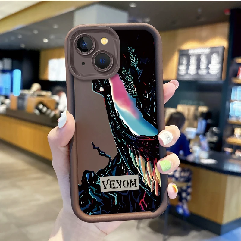Nueva funda suave Popular para teléfono Marvel Venom para iPhone 16 Pro Max 15 14 13 12 11 Pro XR X XS Max 8 7 cubierta protectora antideslizante - imagen 2