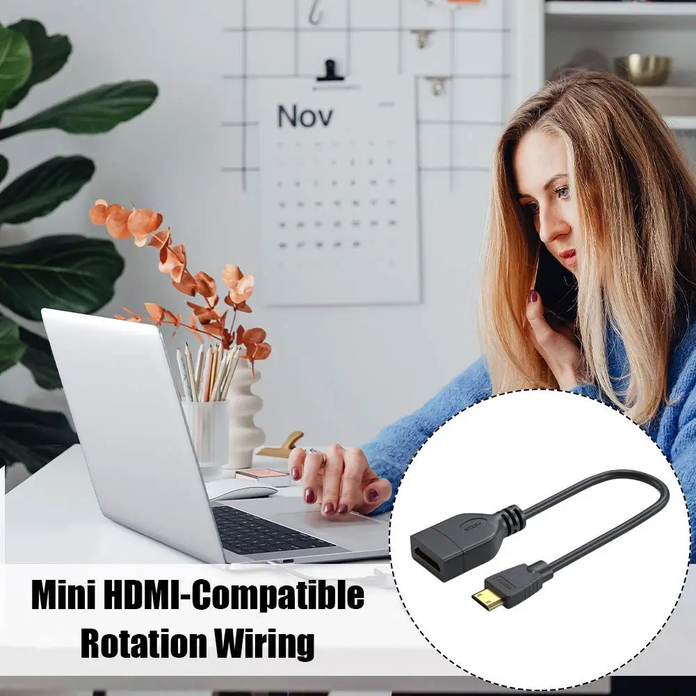 Adaptador de Cable hembra portátil compatible con HDMI, Mini Cable HDMI 4K 60Hz, HDmatters para tableta, videocámara, Lap H1L7