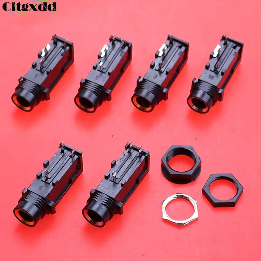 Cltgxdd DIY 6,35mm Audio Video Jack 6,5mm estéreo de doble canal 3 pines cara 4 pines Tuning etapa micrófono conector hembra