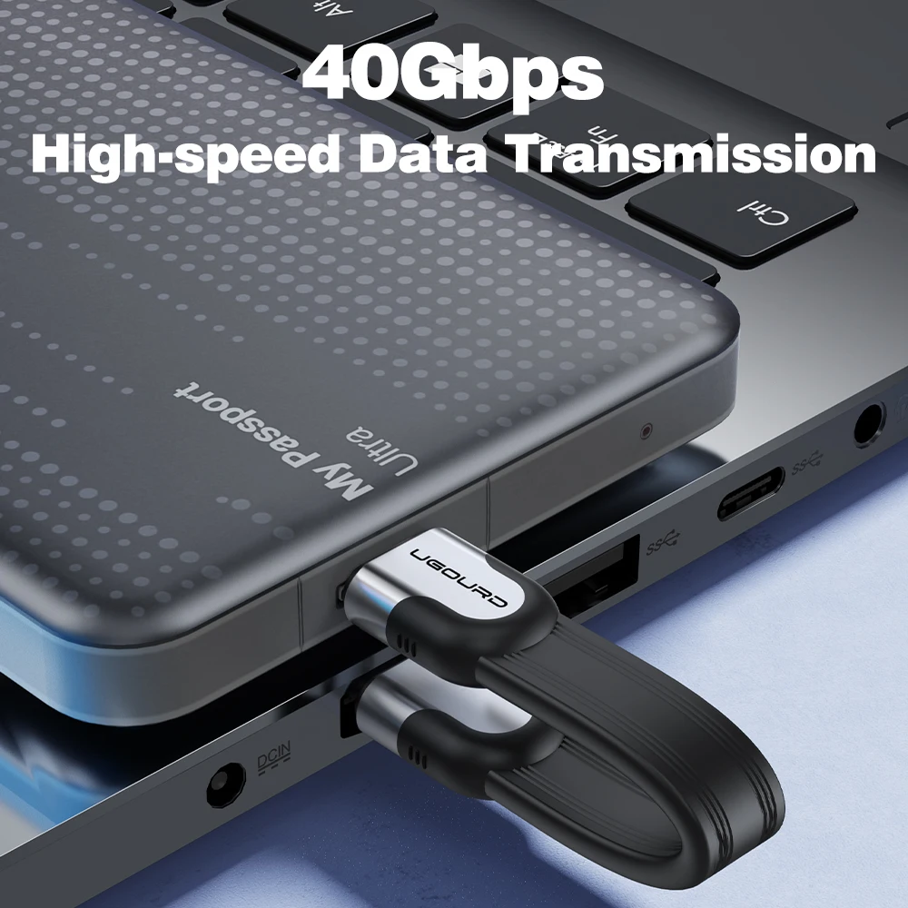 40Gbps Thunderbolt 4 USB C Cable de función completa Cable plano USB 4 fecha 0,15 m 1 m 8K PD 240W Cable para Thunderbolt3 iPhone 15/16 SSD - imagen 3