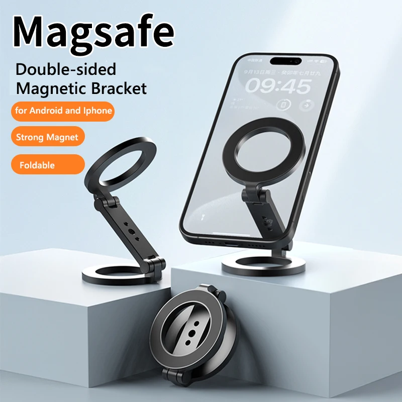 Soporte magnético para teléfono VRIG de doble cara con tornillo de 1/4 ", soporte magnético para teléfono y coche, soporte para gimnasio para iPhone 16, 15, 14, 13, 12, trípode Android