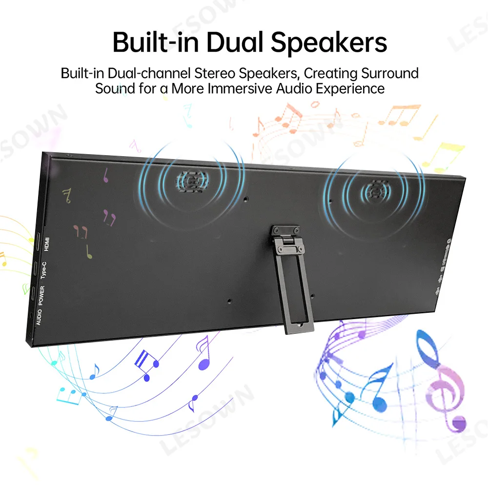 LESOWN Pantalla de barra extendida de 14,1 pulgadas Pantalla secundaria de monitor horizontal estirada IPS de 3840x1100 para consolas de juegos de portátiles de trabajo - imagen 5