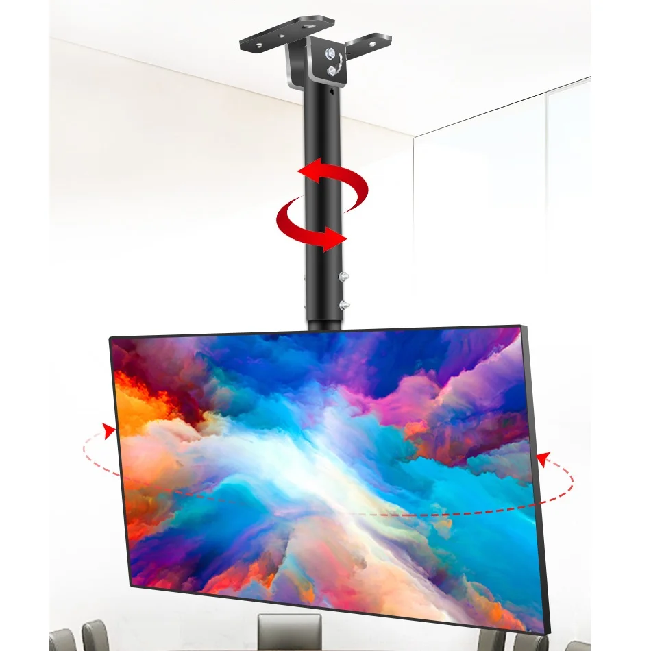Soporte de TV de techo HILLPORT, altura ajustable, 39 "-90", soporte LED de Plasma, rotación de 360 grados, soporte para Monitor, Soporte para brazo T765