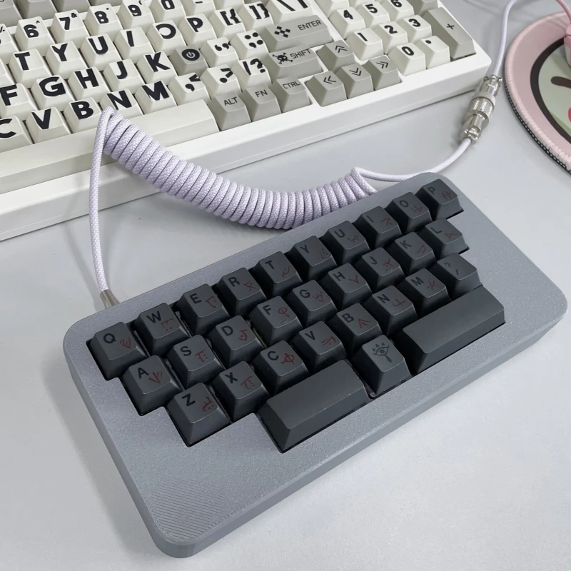 Painxx28 Mini teclado portátil, funda con impresión 3D, teclado mecánico con cable de modo único, Kit ergonómico de intercambio en caliente, regalo de juego QMK/VIAL