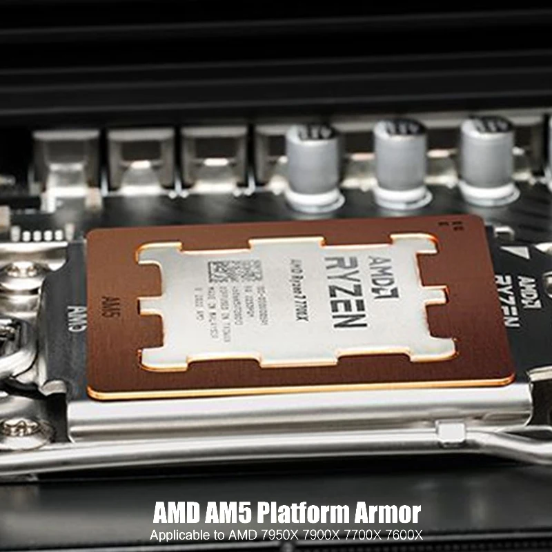 Protector de pasta térmica AM5 para AMD 7950X 7900X 7700X 7600X CPU Armor sujetador de cobre puro, carcasa de placa trasera antiflexión Rad - imagen 4