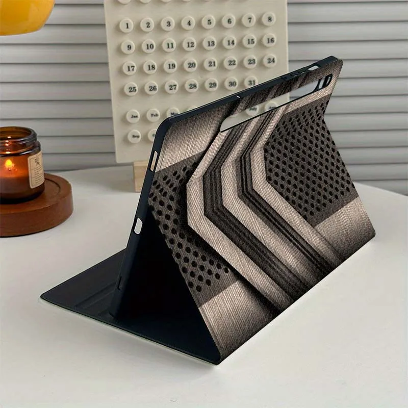 Impresión geométrica de rejilla metálica para Samsung Galaxy Tab S7 S8 S9 S10 11 12,4 13,1 FE Plus Lite pulgadas funda para tableta - imagen 3