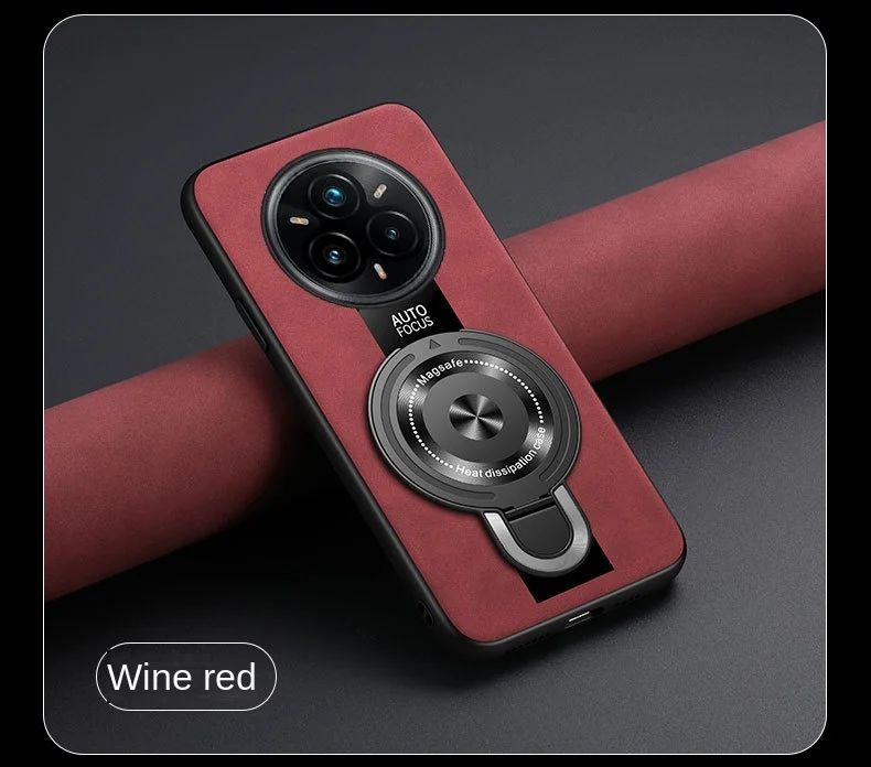 Nueva funda de teléfono con soporte de adsorción magnética para realme 14 Pro plus piel de oveja anticaída realme 14 Pro lite 13 gt7 funda protectora - imagen 2