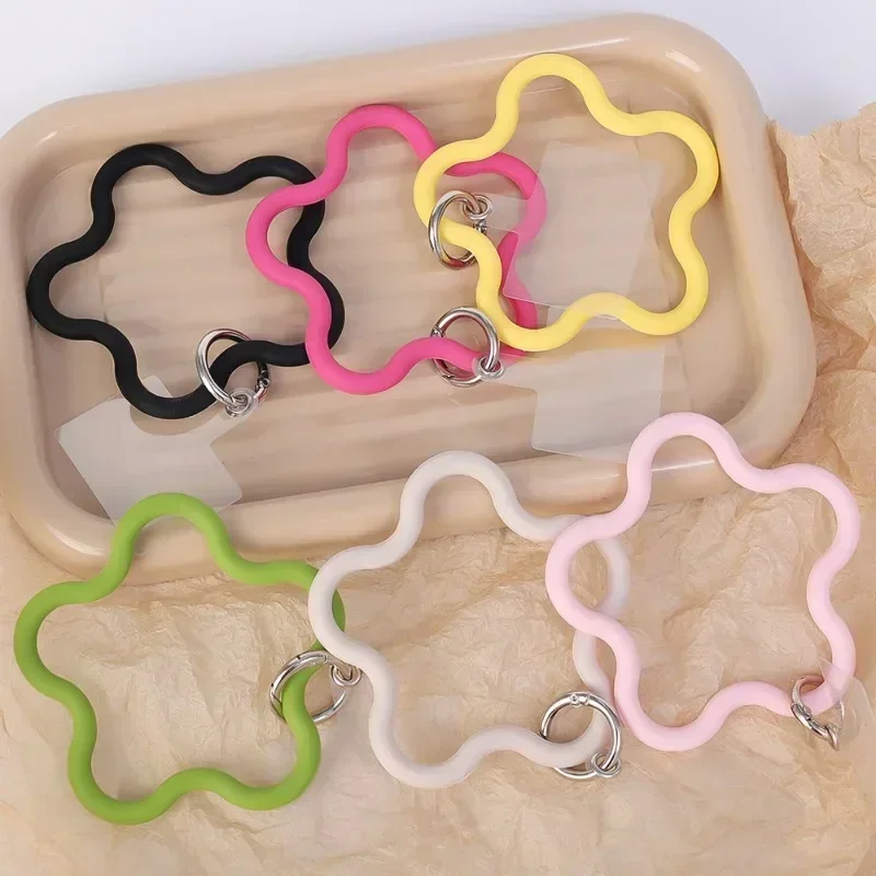 LLavero de corazón de amor de estrella de mar antipérdida, correa para teléfono móvil, anillo colgante, cordón colgante para teléfono, pulsera de silicona suave - imagen 4