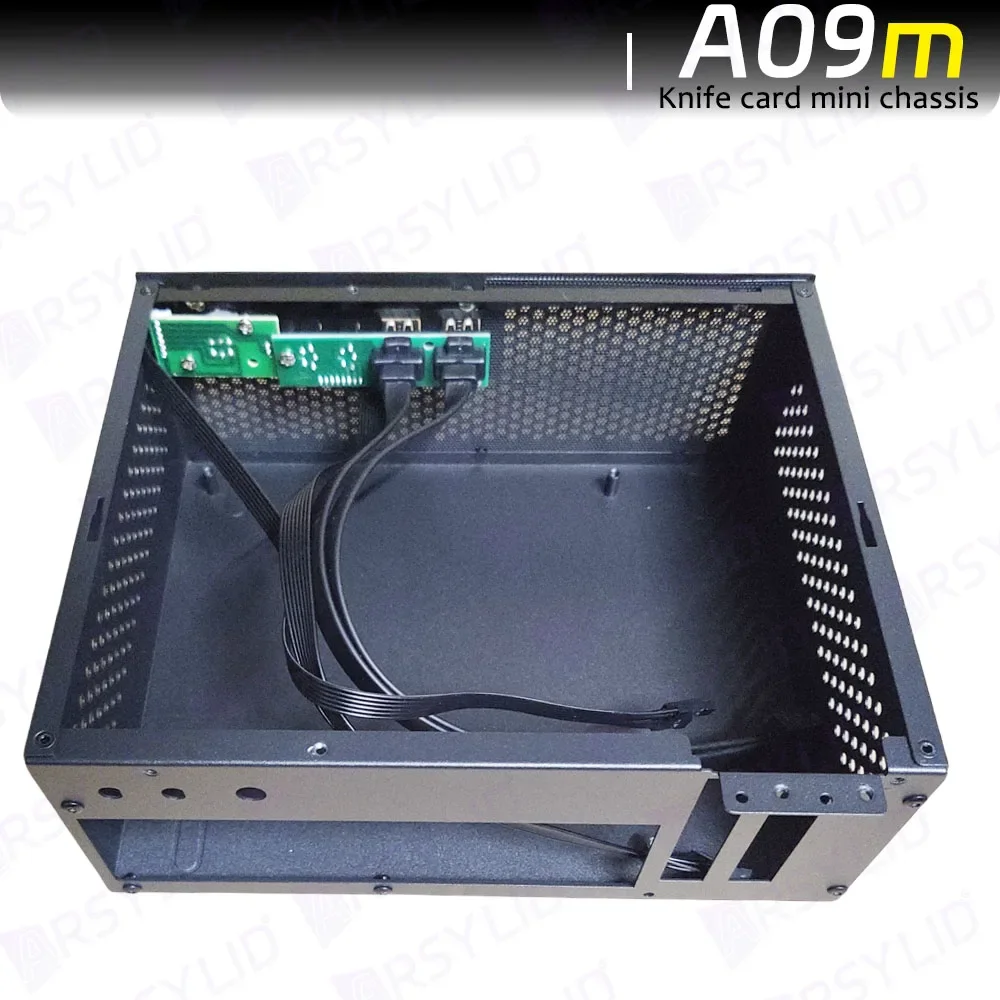 A09m 3.8L ITX chasis cuchillo tarjeta A4 HTPC ordenador portátil PC soporte PCIe 2,5 'S SSD Drive Mini IPC Flex PSU Case - imagen 3