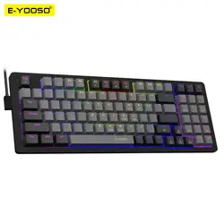 E-YOOSO Z94 Teclado mecánico USB para jugar con cable monocromático retroiluminado con LED azul rojo interruptor 94 teclas para ordenador portátil PC