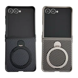 Samsung Galaxy Z Flip7 – Funda rígida de fibra de carbono con anillo