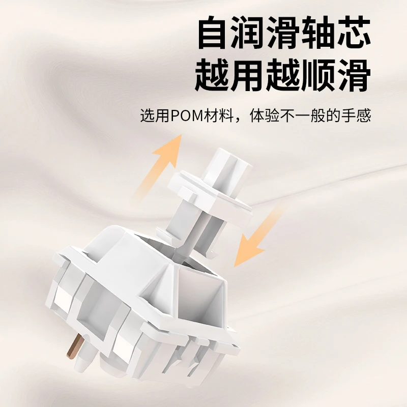 Feker interruptor de teclado de mármol blanco lineal, 5 pines, resorte de extensión de teclado mecánico personalizado, 20mm, HIFI, 42g, Factory Lub - imagen 3