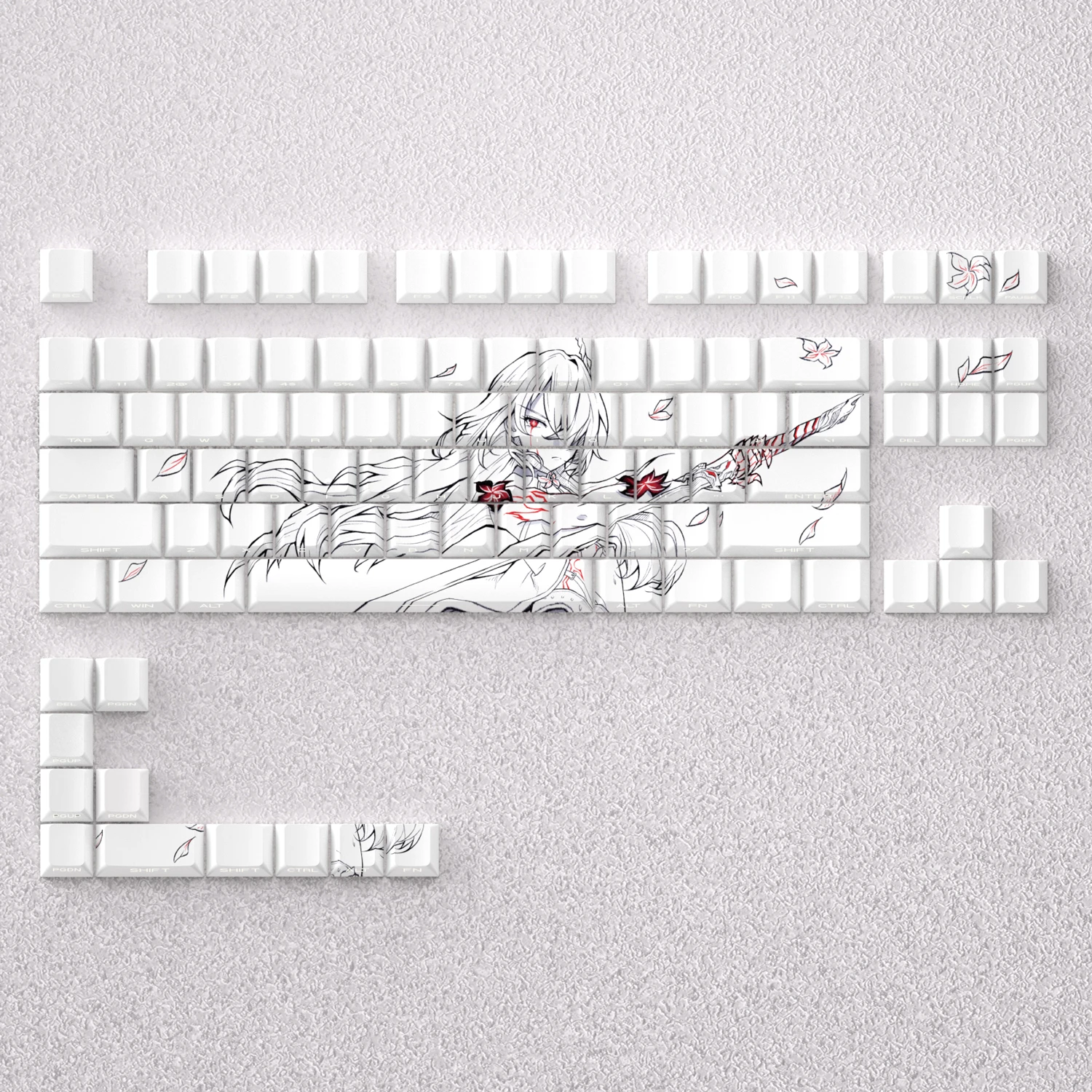 Teclas de 98 teclas Anime Acheron Cherry altura PBT tinte sublimación impresión lateral blanca retroiluminación Teclado mecánico AKKO FUN60 Pro pc - imagen 3