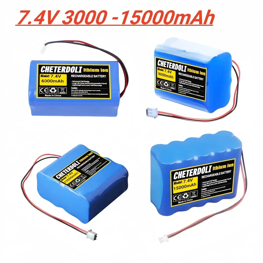 7,4 V 18650 15000 mAh con cables batería recargable de iones de litio con PCB para altavoz Bluetooth faros solares-enchufe de XH-2P - imagen 2