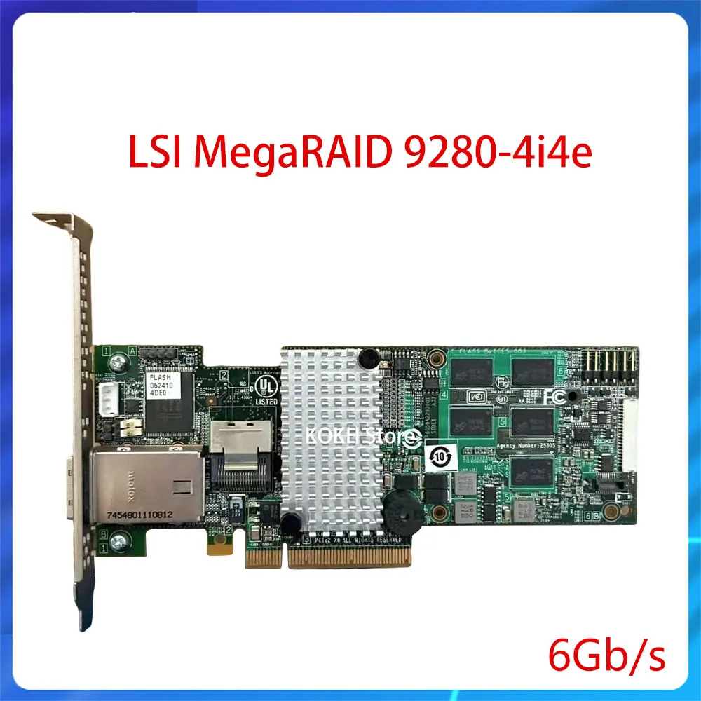 LSI MegaRAID 9280-4i4e SAS2108 SATA + SAS + SSD RAID 6Gb tarjeta controladora servidor de matriz inteligente tarjeta controladora
