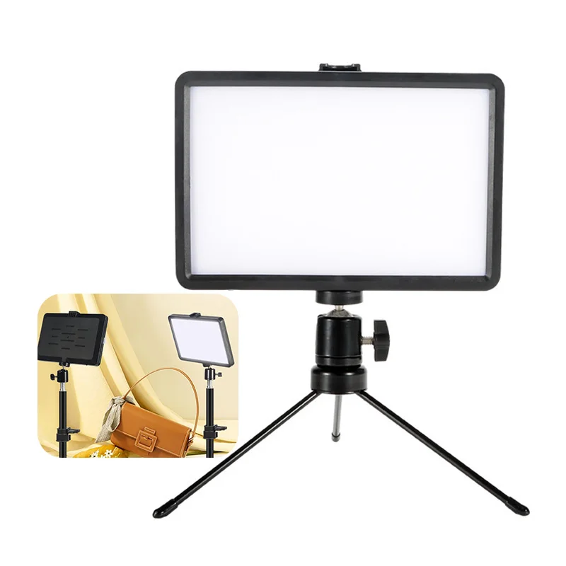 XMSJ-Lámpara de relleno de pantalla plana regulable para fotografía, luz LED de vídeo de 3000-6000K para transmisión en vivo, Panel de luz de estudio fotográfico, 8 pulgadas - imagen 2