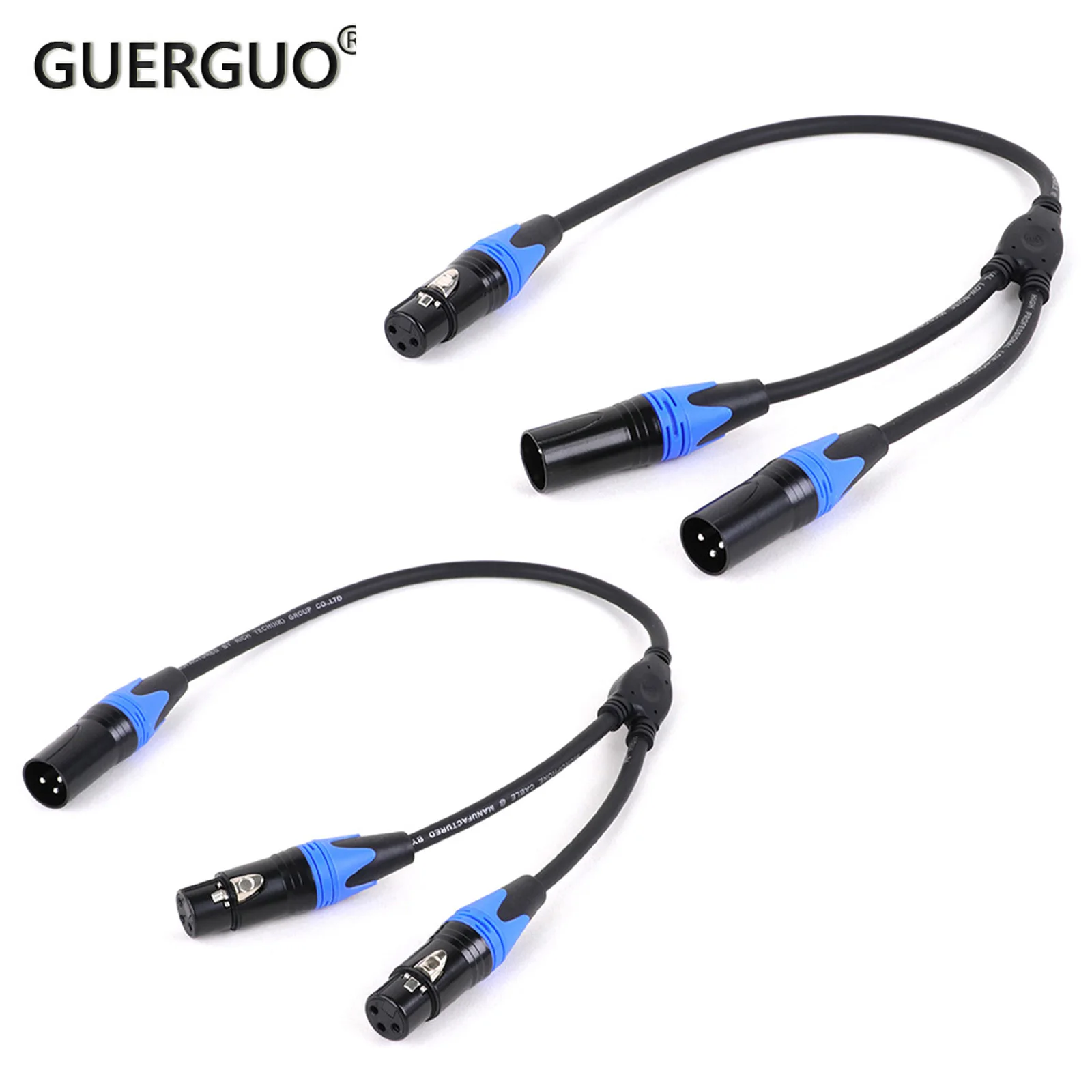 Cable de micrófono divisor en Y para juegos de Audio profesionales, conector XLR hembra/macho a 3 pines, doble macho/hembra, 0,3 M, 0,5 M, 3 pines, 1 unidad