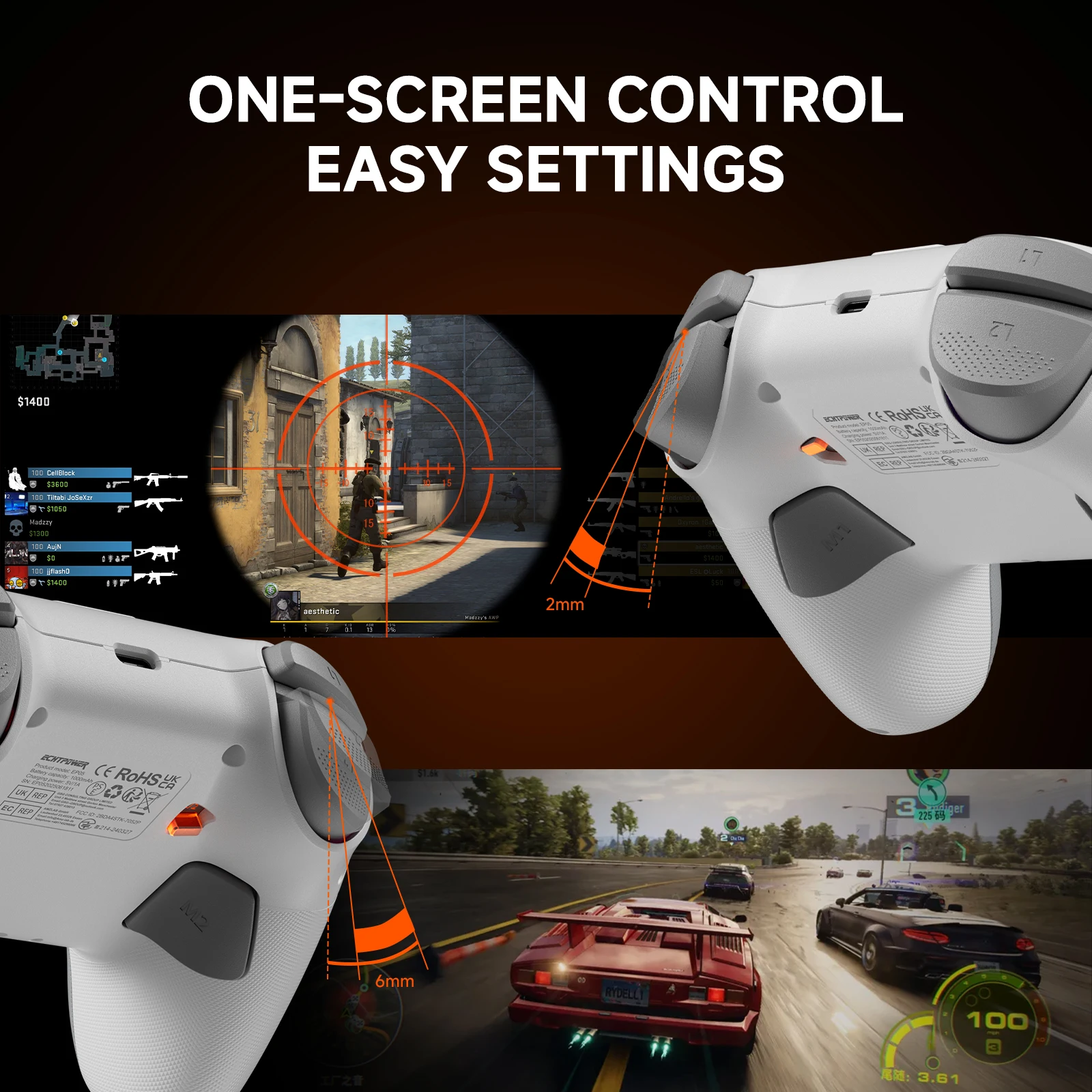 ECHTPower para controlador de juego inteligente Phantom Switch2/PC - imagen 5