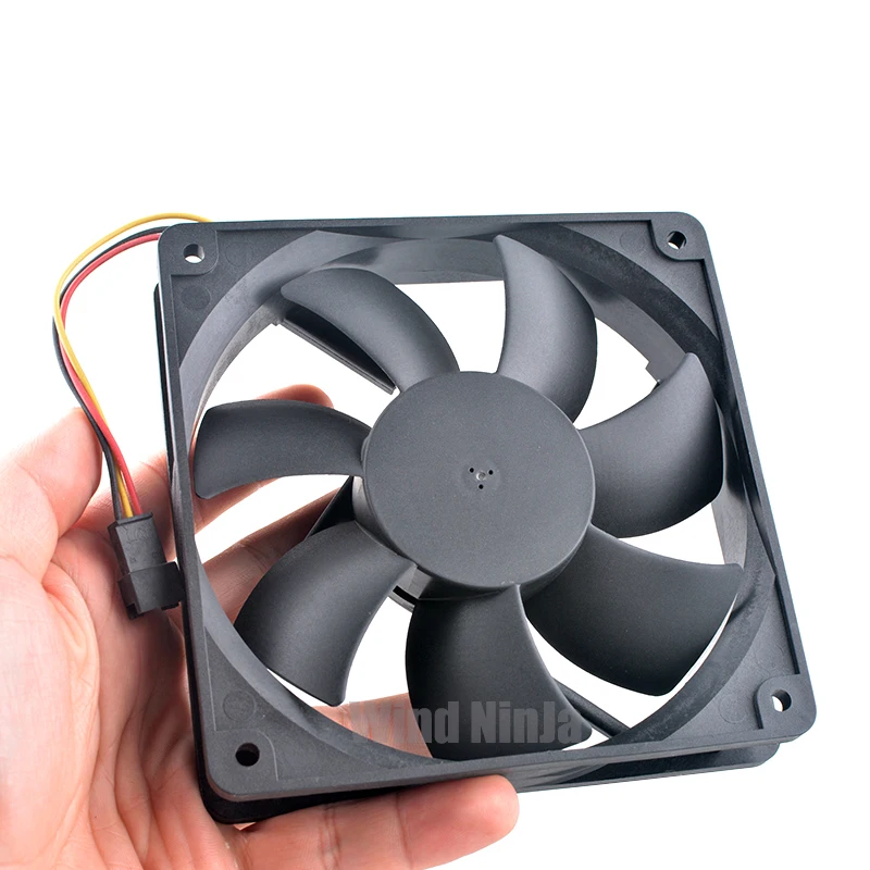 Ventilador de refrigeración SFF12B para chasis, fuente de alimentación de CPU, 12cm, 120mm, 120x120x25mm, DC12V, 0.13A, 3 pines, 1500rpm - imagen 5