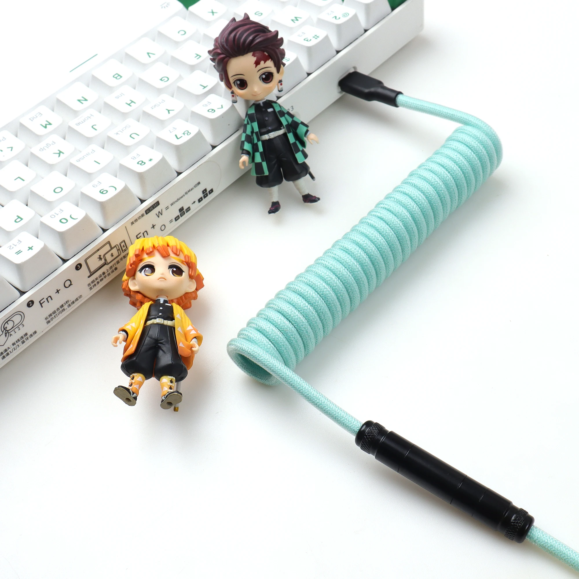 【 LANO 】 Cable Paracordado en espiral Mini XLR USB a tipo C para teclado mecánico Cable de teclado USB trenzado Múltiples opciones de color - imagen 3