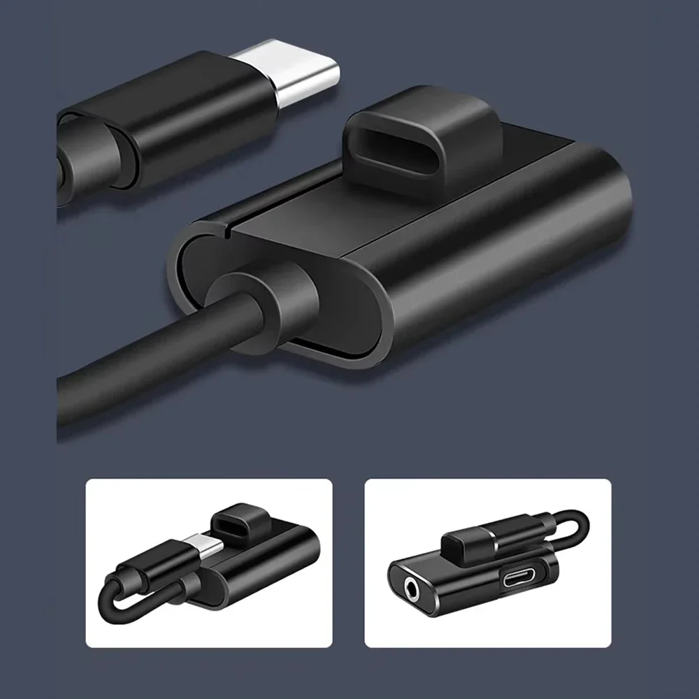 Adaptador 2 en 1 tipo C hembra a conector macho de 3,5mm, convertidor de Cable de Audio para auriculares, conector divisor de Audio USB C para Xiaomi Huawei - imagen 5