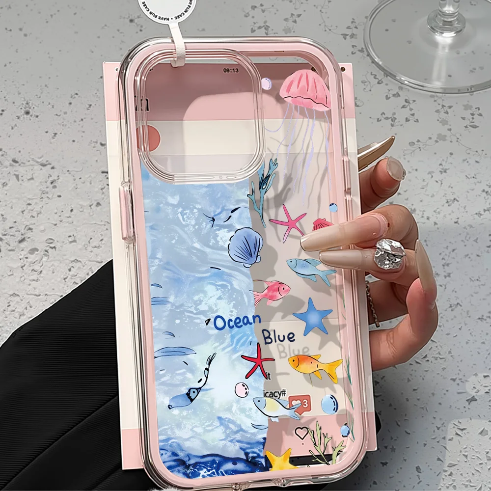 Funda de teléfono 2 en 1 de Color caramelo para iPhone 17 13 16 Pro Max 11 15 14 12 Air 17promax Funda transparente de silicona pintada