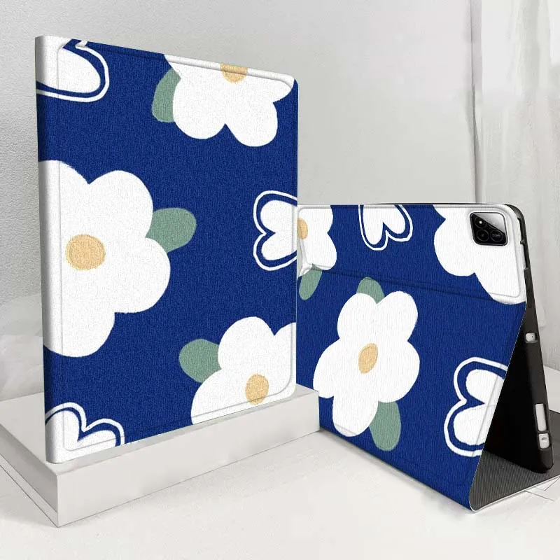 Arte azul dibujos animados pequeña flor para Xiaomi Redmi Mi Pad 2 4 5 6 6s 7 8 11 12,5 12,4 11,2 8,7 SE Pro Plus Max funda para tableta - imagen 3