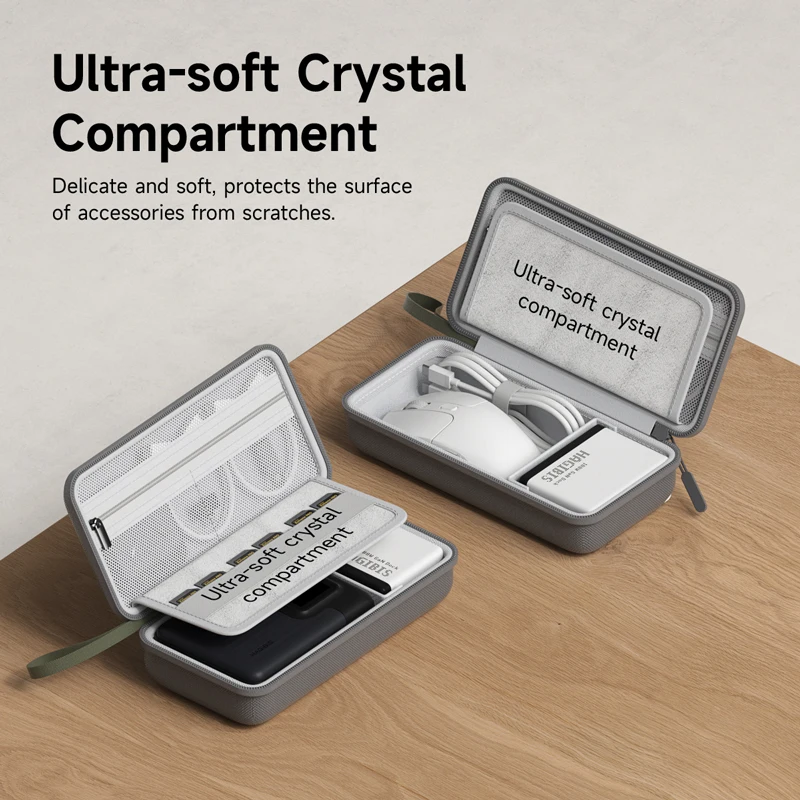 Hagibis-organizador electrónico de viaje, bolsa organizadora de cables, Estuche de transporte portátil para cargador de Cable, tarjeta SD, ratón, banco de energía - imagen 4