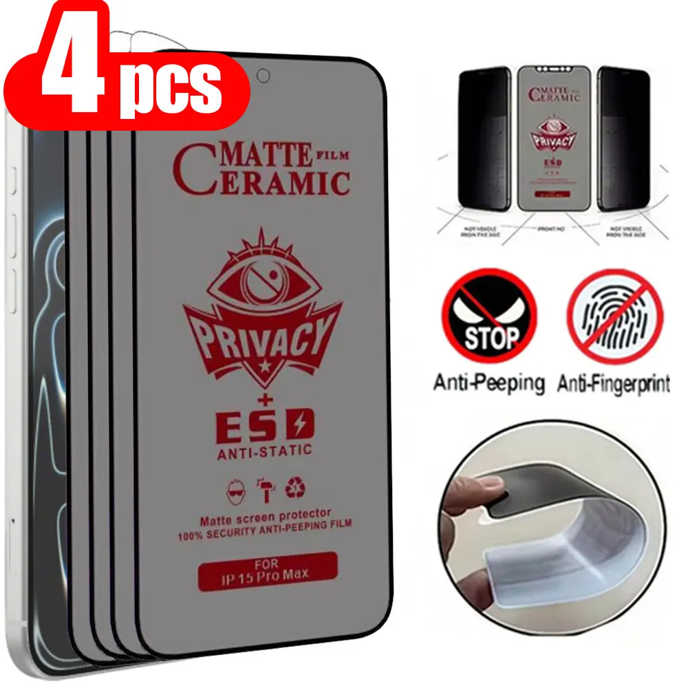4 Uds Protector de pantalla de privacidad de cerámica mate para Xiaomi Redmi 13C 12C Note 13 Pro 5G 12 11 10 9 8 11A 10C 10A 9A 9C 9T película suave