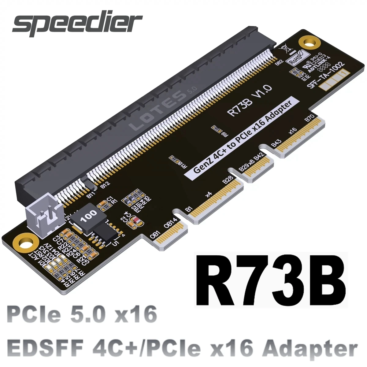 EDSFF PCI-E 5,0x16 4C + tarjeta elevadora Gen-Z 4C + adaptador de protección de prueba de expansión tarjeta servidor GEN 5 16x 512Gbps convertidor de extensión - imagen 3