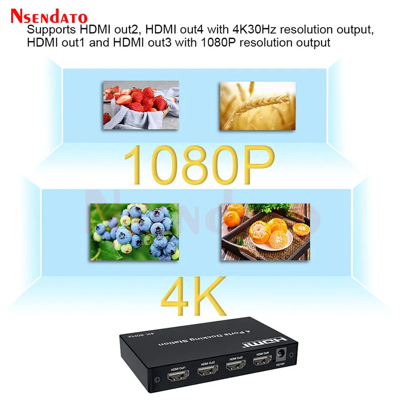 Adaptador divisor de estación de acoplamiento 4 puertos 4K HDMI USB tipo C 3,0 compatible con extensor de pantalla múltiple para Windows/macOS/Android/Linux - imagen 5