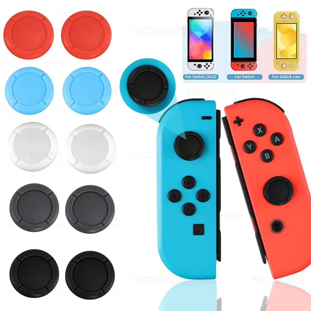 Tapas de agarre para Nintendo Switch/controlador OLED/Lite, Joystick analógico 3D, botón de cubierta de repuesto para accesorios de interruptor NS - imagen 2