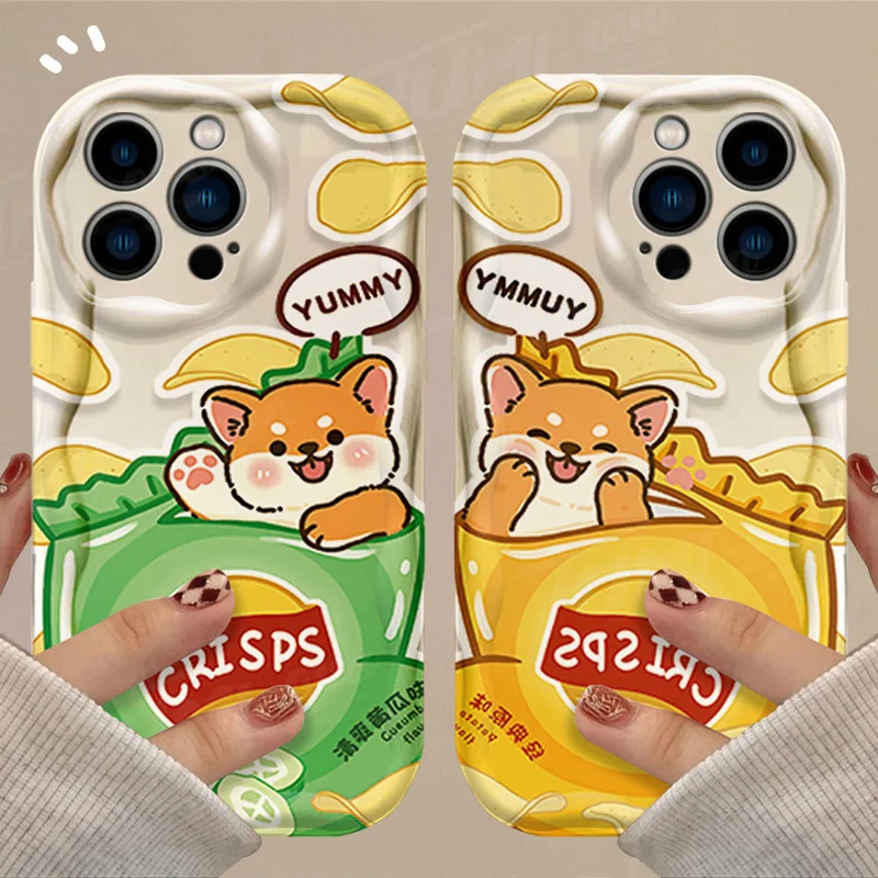 Funda de silicona a prueba de golpes para iPhone, carcasa con diseño 3D de perro Shiba Inu, para modelos 15, 14, 13, 12, 11 Pro Max, X, XR, XS, 8, 7, 6, 6S Plus, SE 2020