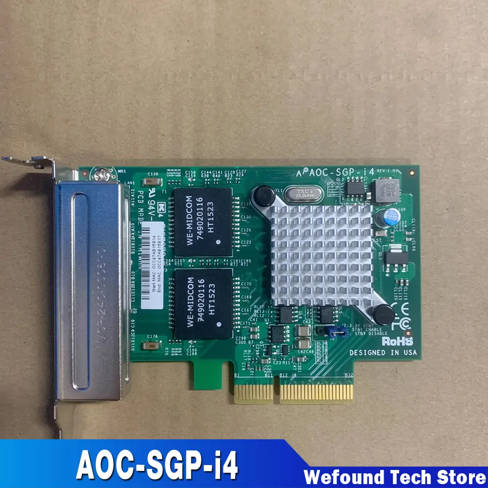 AOC-SGP-i4 para tarjeta de red Gigabit de cuatro puertos Supermicro I350-T4 - imagen 2