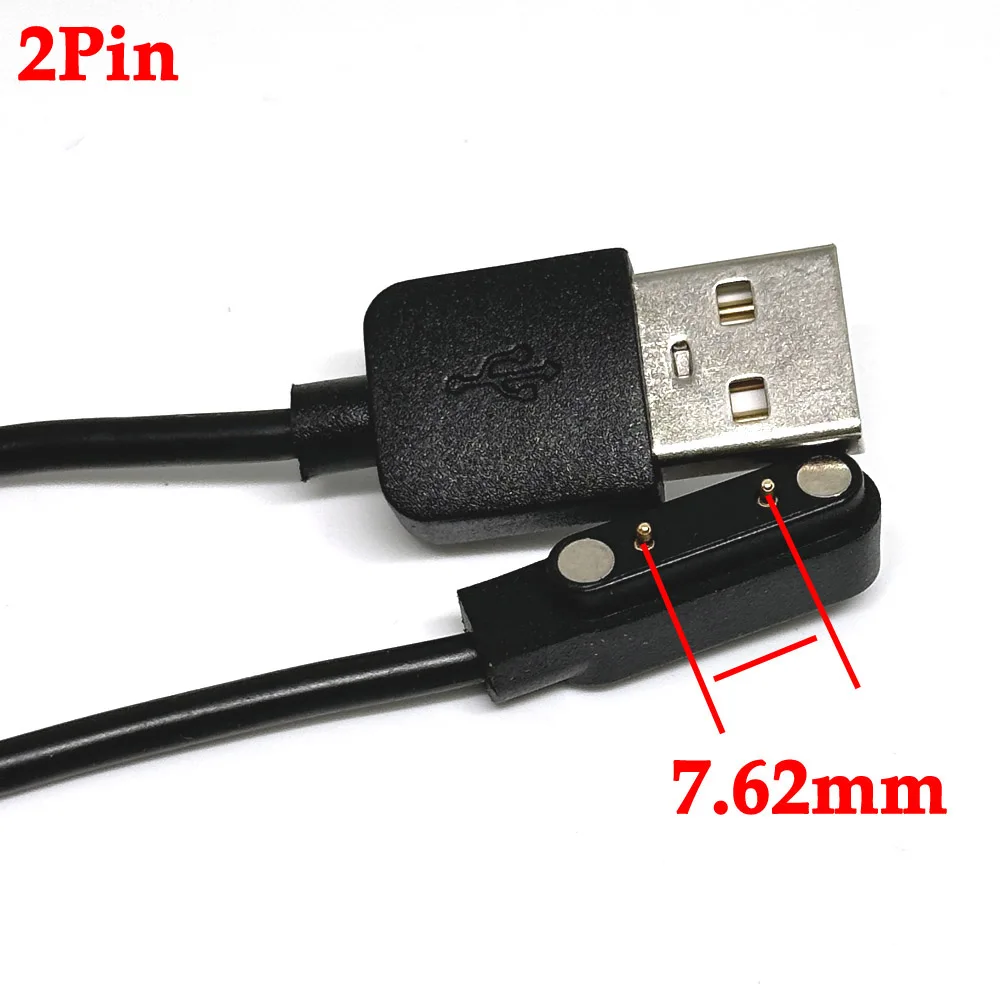 Cable de carga magnético Universal para reloj inteligente, Cargador USB de 1/2 piezas, 2 pines, 7,62mm - imagen 5