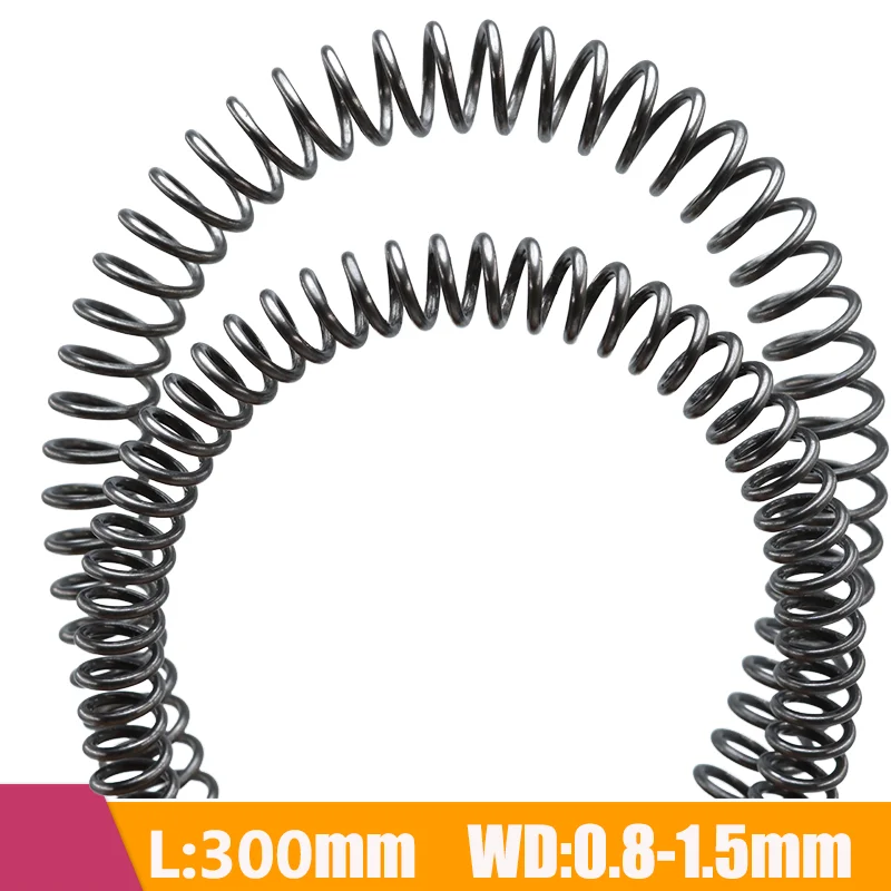 Resorte de compresión largo de acero, bobina cilíndrica de longitud 300mm WD 0,8/1,0/1,2/1,5mm, resortes de presión en forma de Y de retorno de liberación, 2 uds. - imagen 2