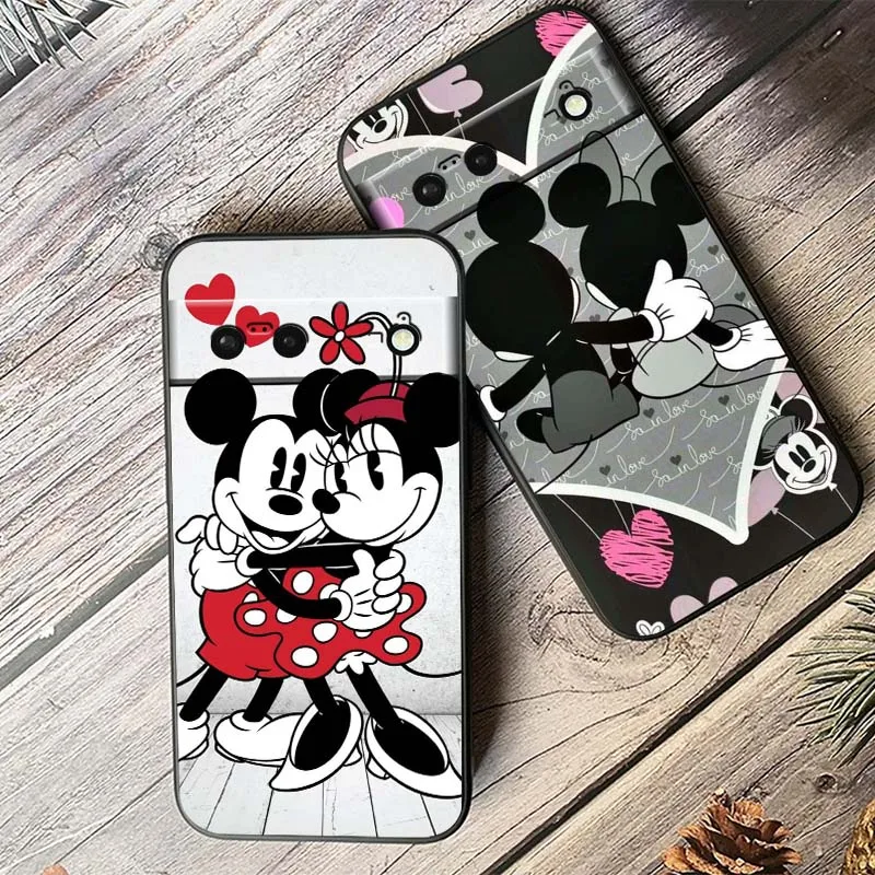 Disney París Minnie Mickey para Google Pixel 9a 9 8A 8 7 7A 6 6A Pro XL 2024 5G negro suave TPU funda de silicona para teléfono - imagen 2