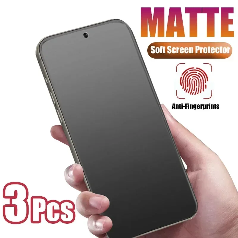 3 uds película de hidrogel mate para iPhone 16 15 13 12 14 11 Pro Max 12 13 Mini X XR XS 8 7 Plus Protector de pantalla suave sin vidrio