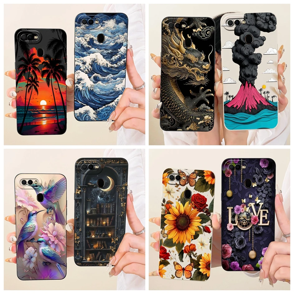 Funda para OPPO A5s AX5s A12 contraportada CPH2077 CPH1909 carcasa de teléfono de silicona líquida suave pintada de lujo para OPPO A7 AX7 A7N