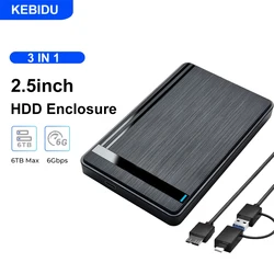 Caja HDD de 2,5 pulgadas SATA a USB3.0, carcasa para disco duro externo, carcasa de velocidad de 5Gbps/6Gbps, adaptador de carcasa HDD tipo C, accesorios para PC