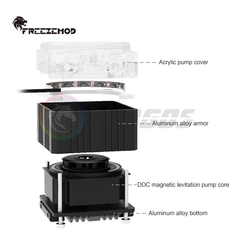 FREEZEMOD-kit de bomba de agua AIO Box para ordenador, tipo DDC doméstico de levitación magnética PUB-GCDCB-PM con filtro incorporado, sincronización ARGB de 5V - imagen 3