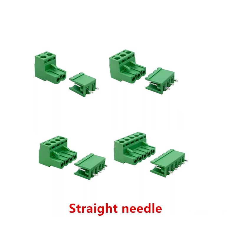 Juego de 10 bloques de terminales de tornillo de paso 2EDG 5,08 MM enchufe macho de 2P-10 pines + aguja recta/aguja curva para conector PCB - imagen 4