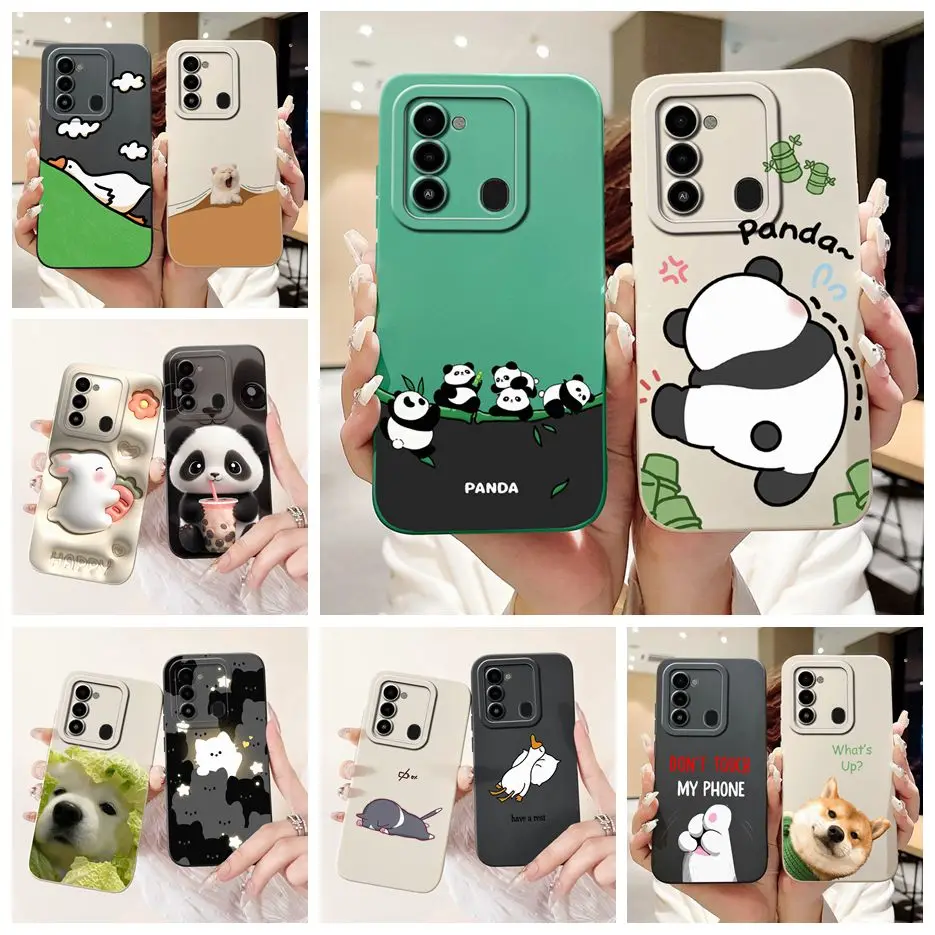 Funda de dibujos animados de Panda para Tecno Spark Go 2022, carcasa suave para teléfono, KG5, KG5h, Tecno Spark 8C, Spark8C, KG5k, KG5j