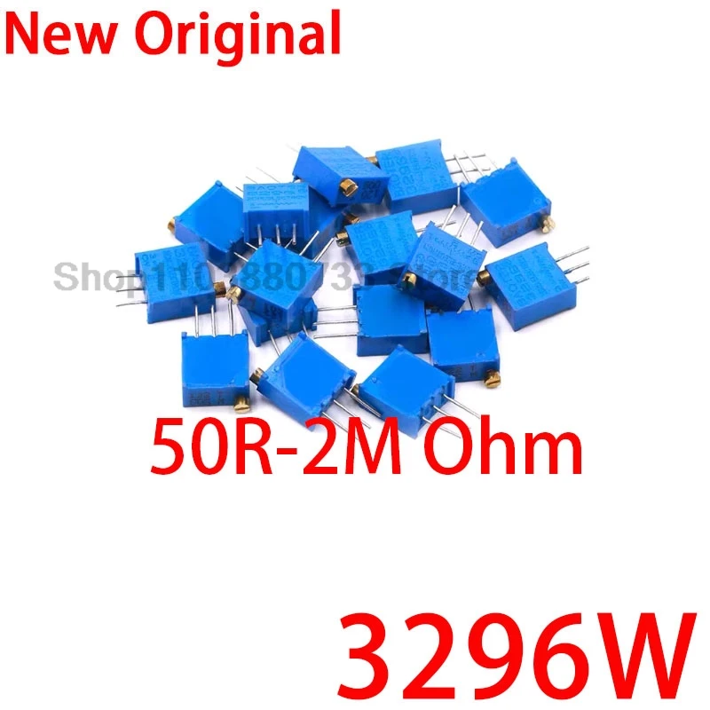 10 Uds 100% nuevo 3296W 3296 potenciómetro recortador Trimpot 50R-2M ohm100R 200R 500R 1K 2K 5K 10K 20K 50K 100K 200K 102 504 104 205