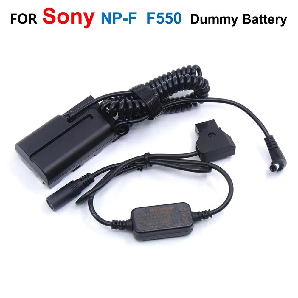 Cable de alimentación reductor D-Tap de 12V-24V + acoplador CC de batería falsa NP-F F550 F750 F770 F960 F970 compatible con DK-415 para Sony HXR-NX5 PXW-Z150