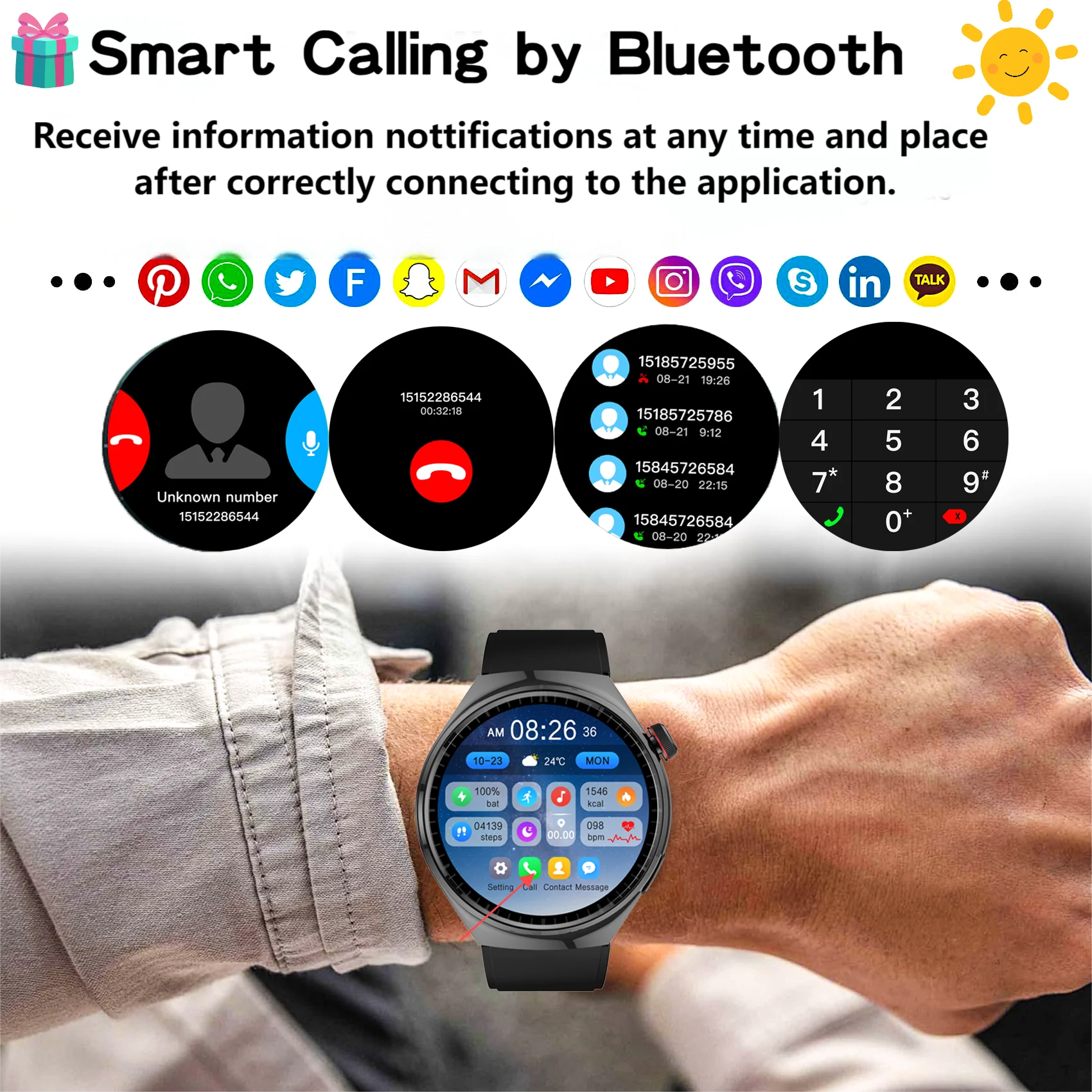 2025 Nuevo reloj inteligente para hombres 1.6 360 * 360 pulgadas Pantalla táctil completa Bluetooth Relojes de marcación de llamadas Fitnes Sports Smartwatch para Android IOS - imagen 2