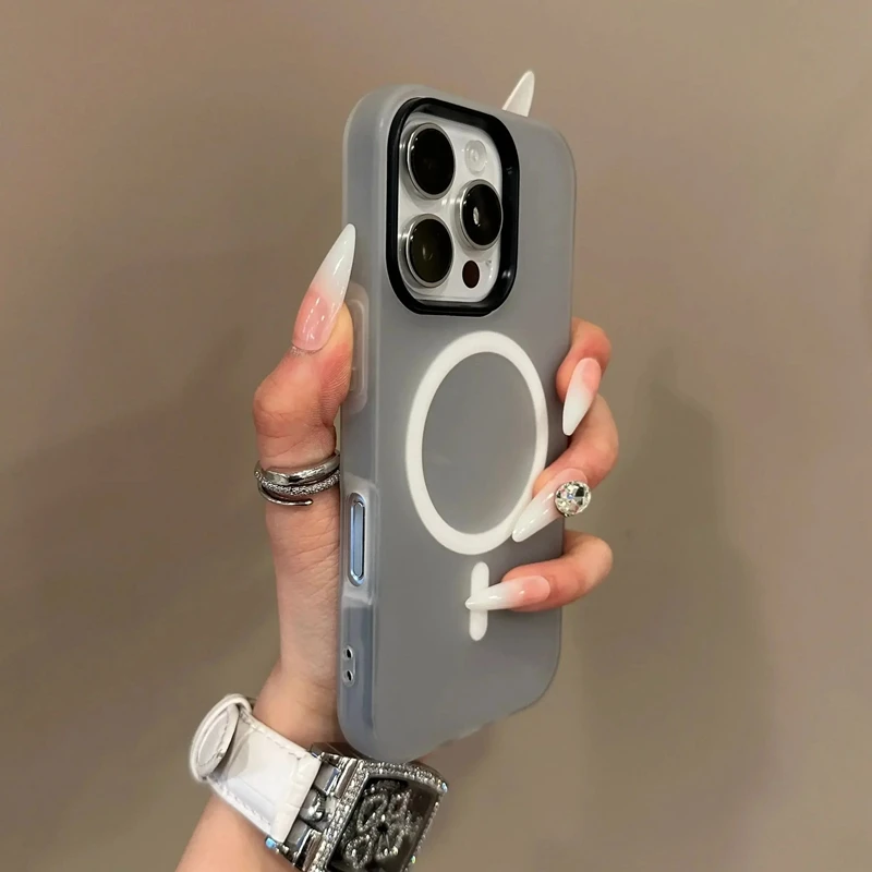 Funda de lujo Color caramelo 2 en 1 para Magsafe para iPhone 17 16 15 14 Plus 13 11 12 ProMax Air cubierta de parachoques de carga inalámbrica magnética - imagen 4