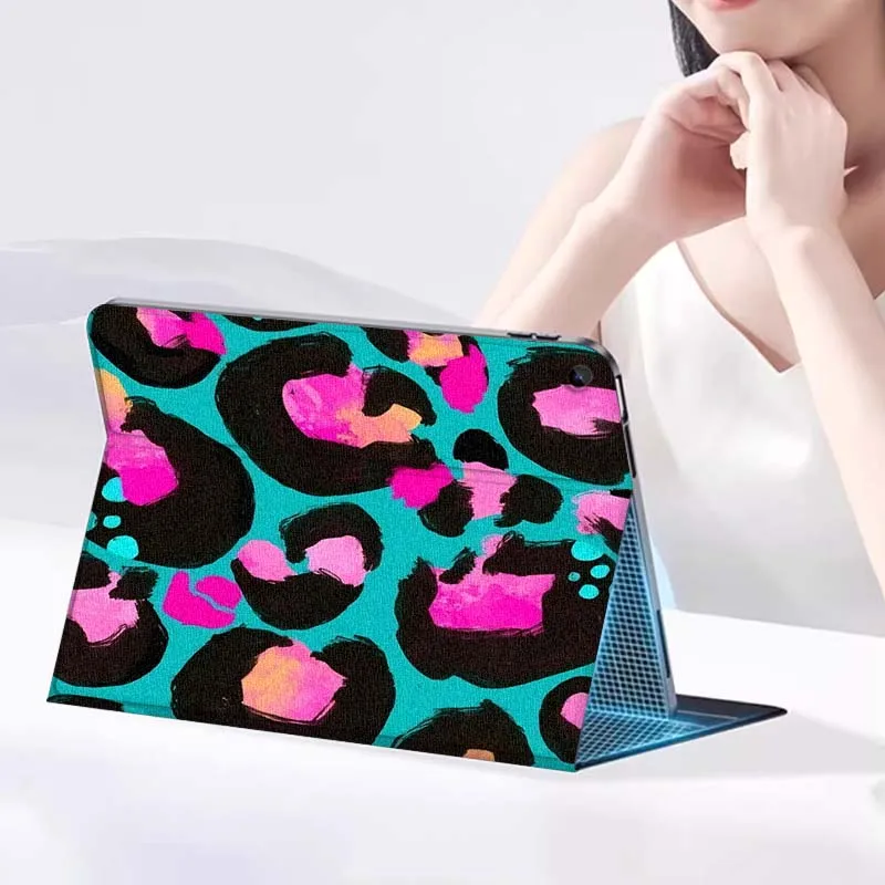 Color creativo estampado de leopardo para Samsung Galaxy Tab A A7 A8 A9 A11 S6 S11 10,1 10,4 10,5 pulgadas Lite Plus funda para tableta - imagen 5