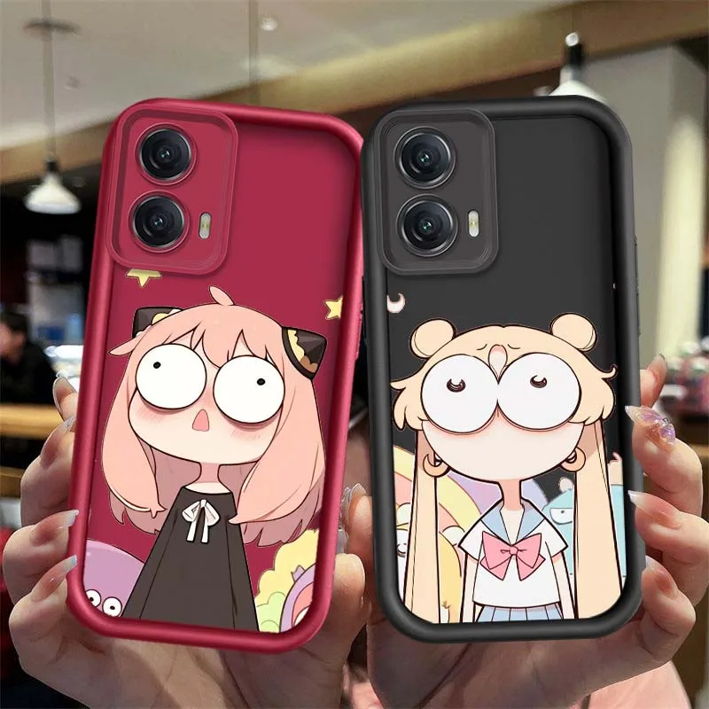 Chica de Anime Anya para Motorola Edge 50 60 G30 G20 G10 G05 G04s E30 E32 E14 Stylus Fusion Pro Eye escalera funda de teléfono